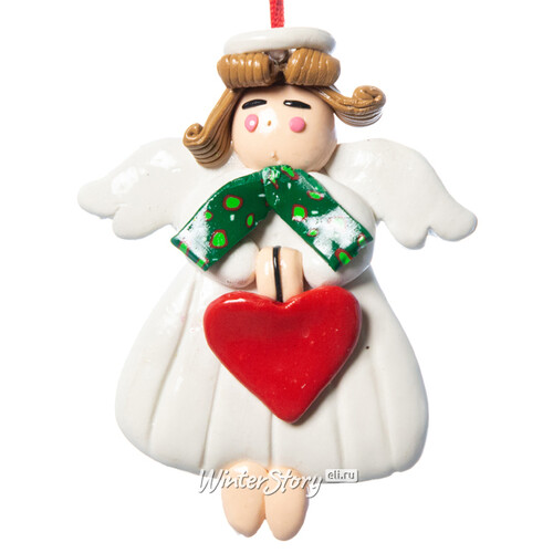 Елочная игрушка Рождественский Ангел в белом 10 см, подвеска Forest Market
