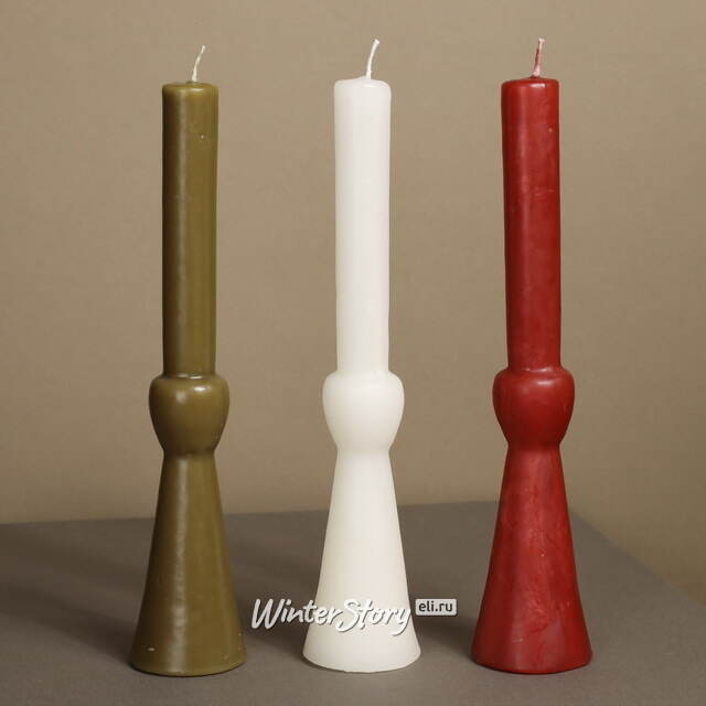 Декоративная свеча Manuel 25 см оливковая Koopman