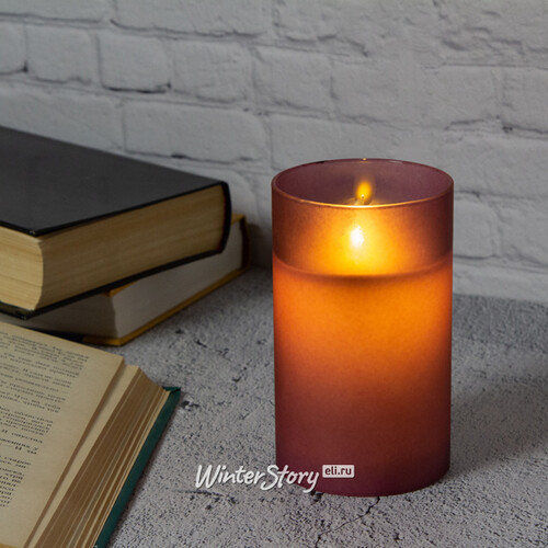 Светодиодная свеча с имитацией пламени Magic Flame в стакане 12.5 см фиолетовая Peha