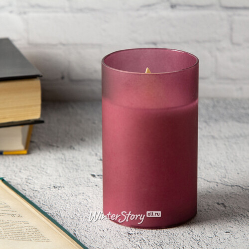 Светодиодная свеча с имитацией пламени Magic Flame в стакане 12.5 см фиолетовая Peha