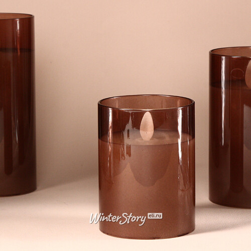 Светодиодная свеча в колбе Mosala - Amber 10 см, на батарейках Peha