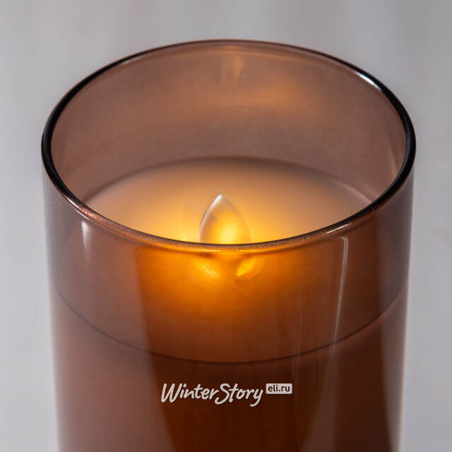 Светодиодная свеча в колбе Mosala - Amber 12 см, на батарейках Peha