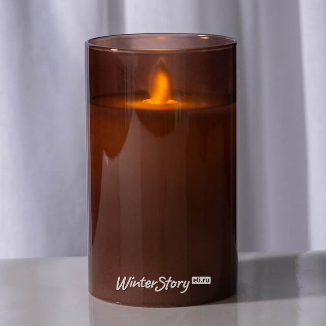 Светодиодная свеча в колбе Mosala - Amber 12 см, на батарейках Peha