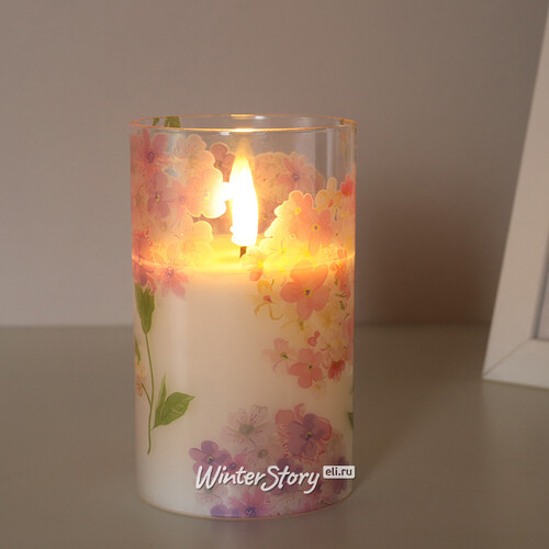 Светодиодная свеча с имитацией пламени Mone Lausanne в стакане 12.5 см Peha