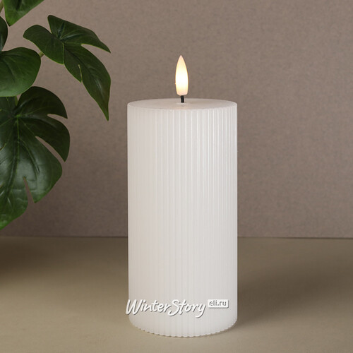 Светодиодная свеча с имитацией пламени Грацио 15 см белая, батарейка Peha