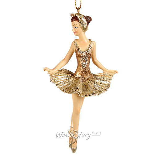 Елочная игрушка Балерина Изящная в кремовом платье 11 см, подвеска  Goodwill