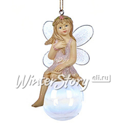 Елочная игрушка Девочка-Фея на мыльном пузыре-2 9 см, подвеска Goodwill
