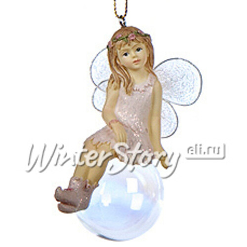 Елочная игрушка Девочка-Фея на мыльном пузыре-3 9 см, подвеска Goodwill