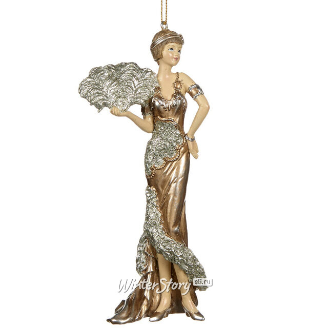 Елочная игрушка Леди Гэтсби 15 см с веером, подвеска Goodwill