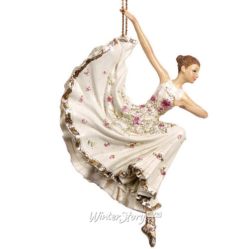Елочная игрушка Цветочная Балерина 12 см в прыжке, подвеска Goodwill