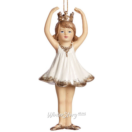 Елочная игрушка Юная балерина - принцесса 13 см с поднятыми руками, подвеска Goodwill