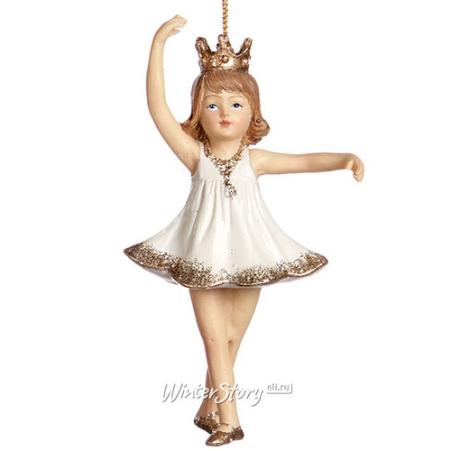 Елочная игрушка Юная балерина - принцесса 13 см с поднятой рукой, подвеска Goodwill
