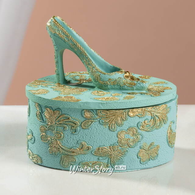 Декоративная шкатулка для украшений Antique Rococo 8 см мятная Goodwill