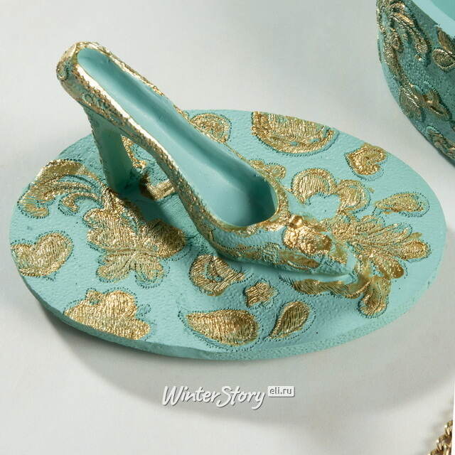 Декоративная шкатулка для украшений Antique Rococo 8 см мятная Goodwill