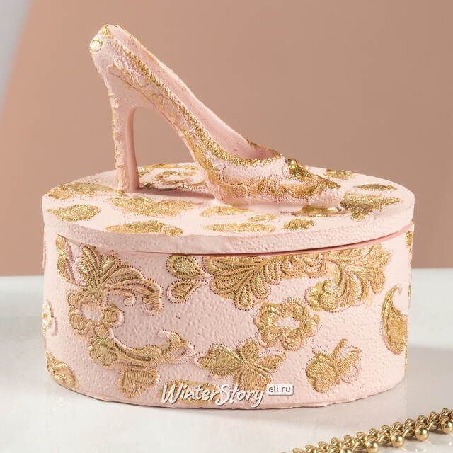 Декоративная шкатулка для украшений Antique Rococo 8 см розовая Goodwill
