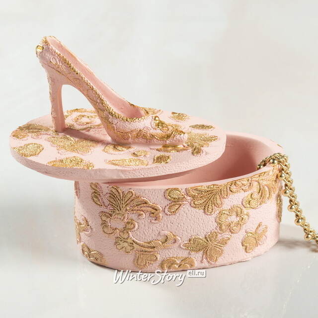 Декоративная шкатулка для украшений Antique Rococo 8 см розовая Goodwill