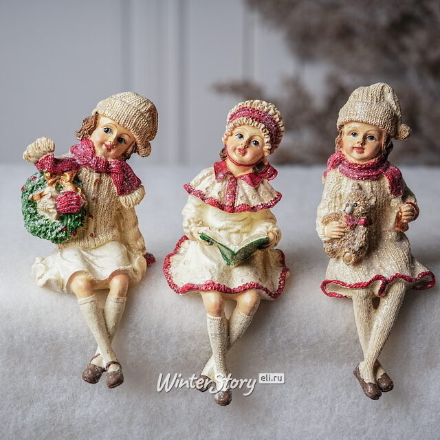 Набор новогодних фигурок Vittoriano Stile: Christmas Girl 15 см, 3 шт Goodwill