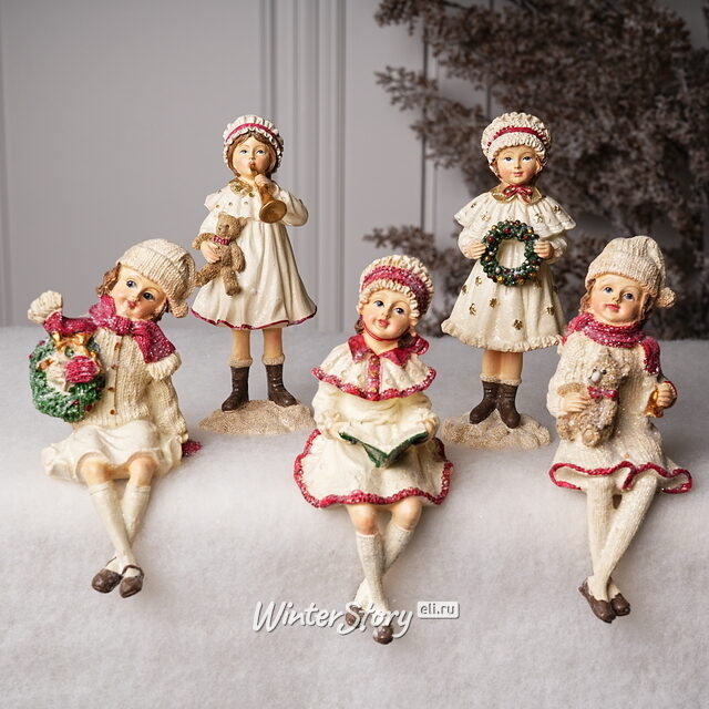 Набор новогодних фигурок Vittoriano Stile: Christmas Girl 15 см, 3 шт Goodwill