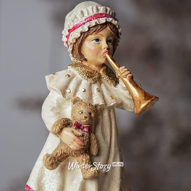 Новогодняя фигурка Vittoriano Stile: Девочка с медведем 17 см Goodwill