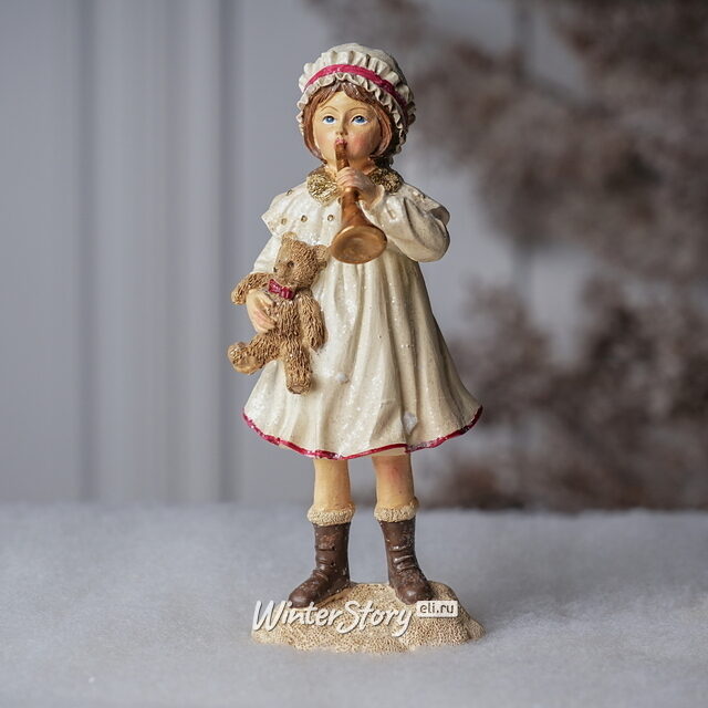Новогодняя фигурка Vittoriano Stile: Девочка с медведем 17 см Goodwill