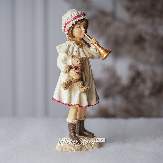 Новогодняя фигурка Vittoriano Stile: Девочка с медведем 17 см Goodwill