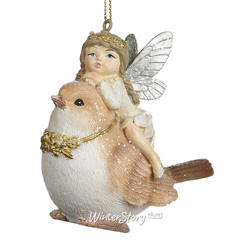 Елочная игрушка Enchante Foresta: Фея Мивиан на Птичке 10 см, подвеска Goodwill