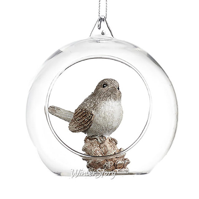 Елочный шар с композицией Птенец Арло 10 см Goodwill