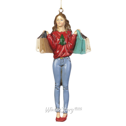 Елочная игрушка Christmas Shopping: Леди Виллоу 12 см, подвеска Goodwill