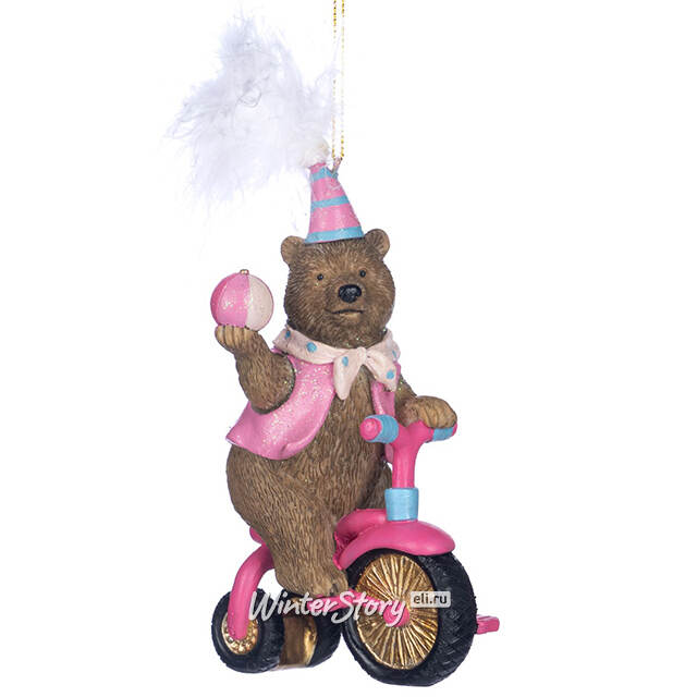 Елочная игрушка Цирковой Медведь Балу на велосипеде 11 см Goodwill