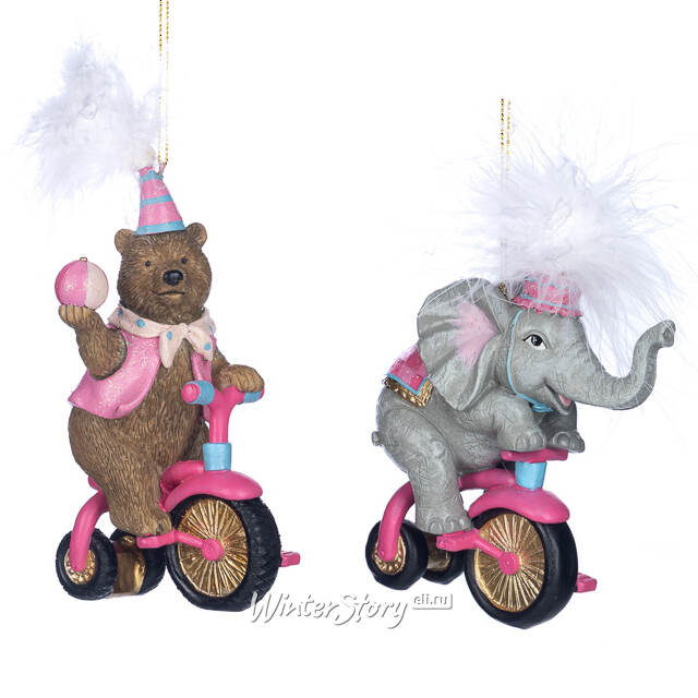 Елочная игрушка Цирковой Медведь Балу на велосипеде 11 см Goodwill