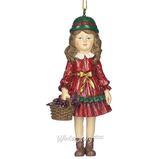 Елочная игрушка Девочка Джаннет с корзинкой 12 см Goodwill