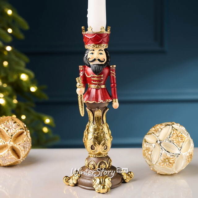 Декоративный подсвечник Щелкунчик - Red Crown 22 см Goodwill