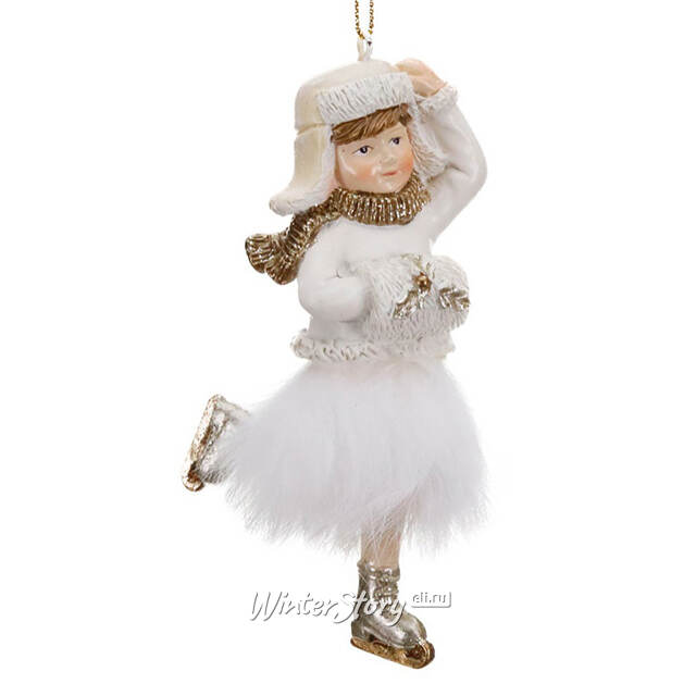 Елочная игрушка Девочка на коньках Асоль - White Symphony 12 см Goodwill