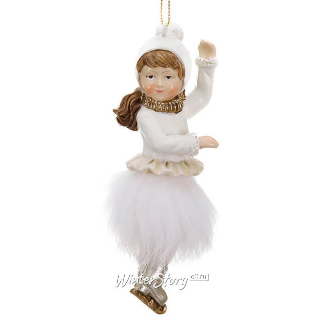 Елочная игрушка Девочка на коньках Амели - White Symphony 12 см Goodwill