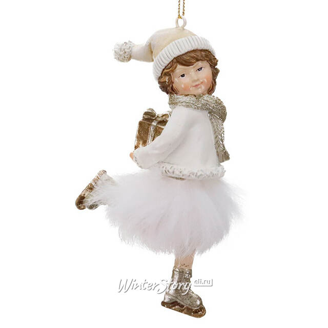 Елочная игрушка Девочка на коньках Адель - White Symphony 12 см Goodwill