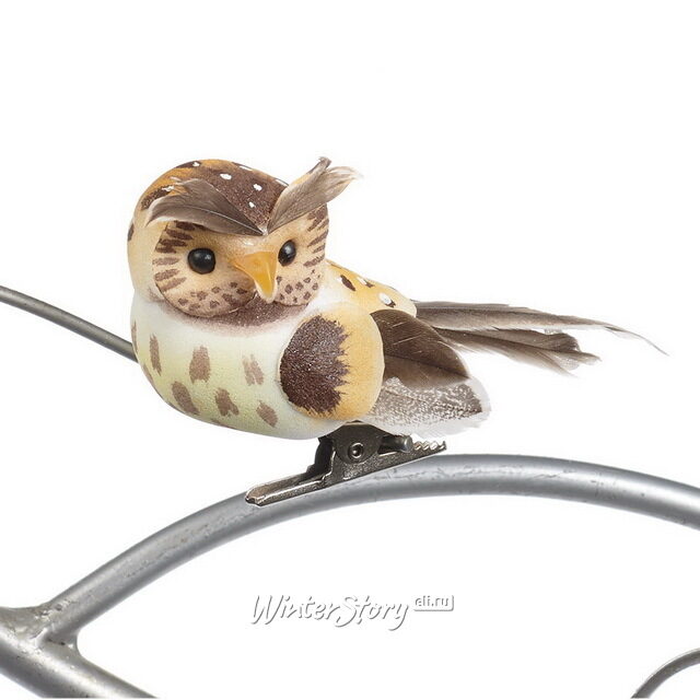 Елочная игрушка Сова Астралия Тициано 9 см, клипса Goodwill