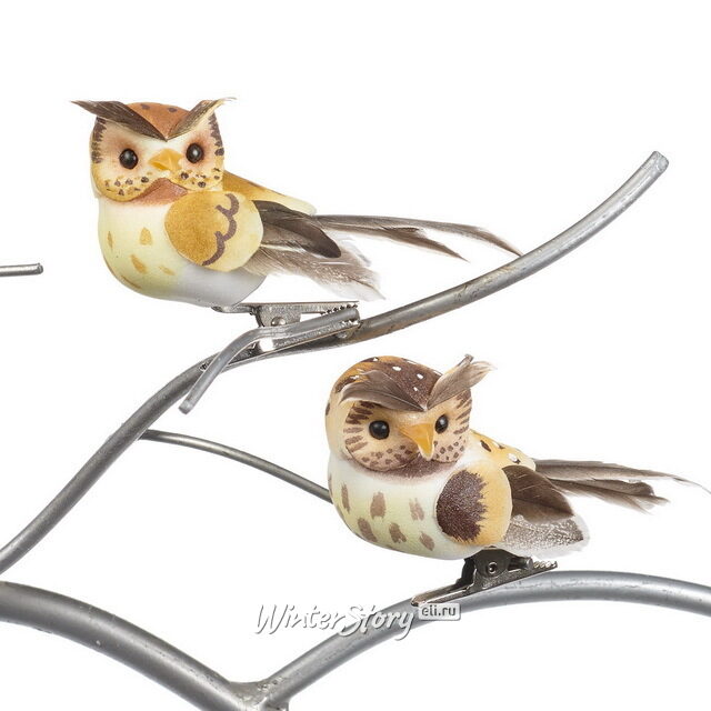 Елочная игрушка Сова Астралия Тициано 9 см, клипса Goodwill