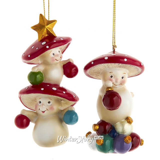 Елочная игрушка Мухоморы Дивнолесья: Грибочек Мэтти 10 см Kurts Adler