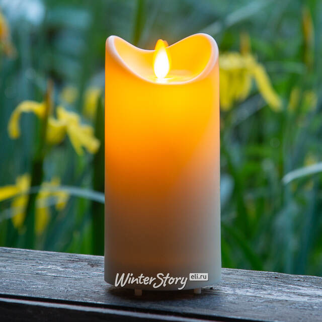 Уличная светодиодная свеча с имитацией пламени 15 см кремовая на батарейках Peha