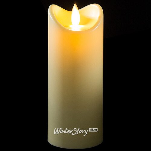 Уличная светодиодная свеча с имитацией пламени 18 см, кремовый, батарейка Peha