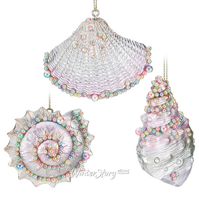 Набор елочных игрушек Ракушки - Pearl Kingdom 7 см, 3 шт Goodwill (Гудвилл)
