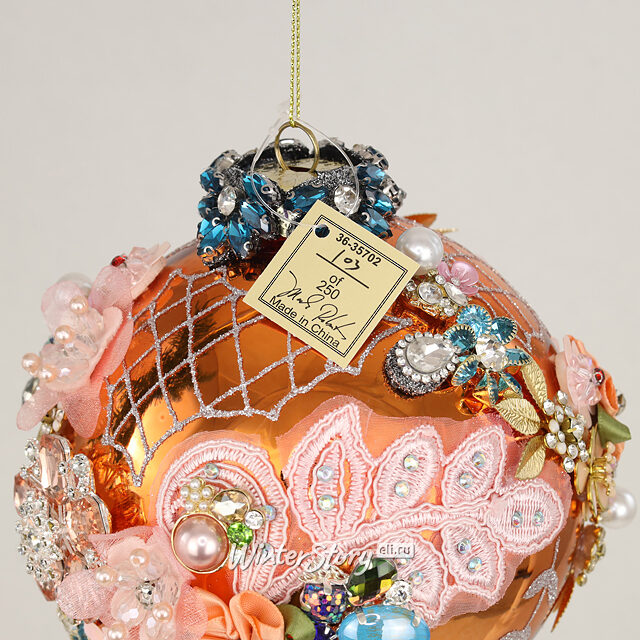 Коллекционный стеклянный елочный шар Тиццоне - Bentivoglio Charm 12 см Mark Roberts