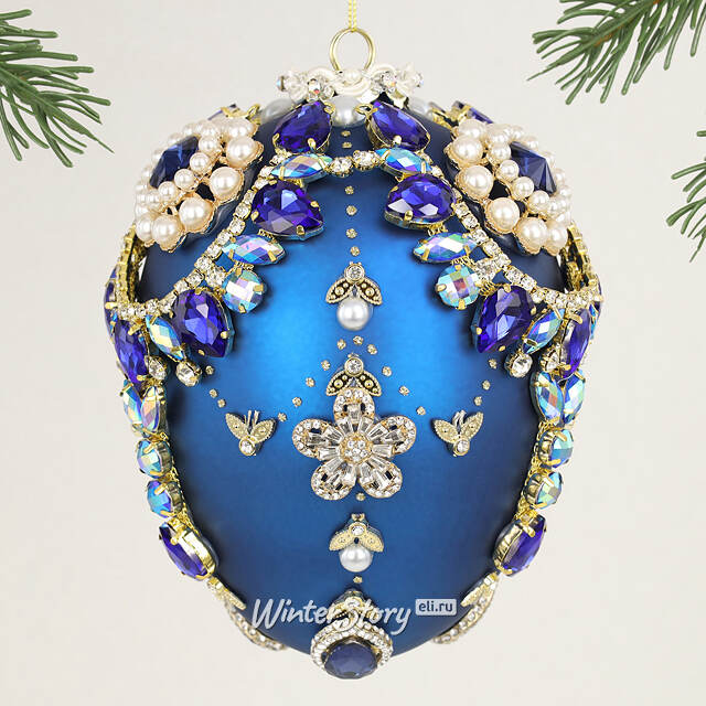 Коллекционная стеклянная елочная игрушка Яйцо Цогия - Bentivoglio Charm 15 см, подвеска Mark Roberts