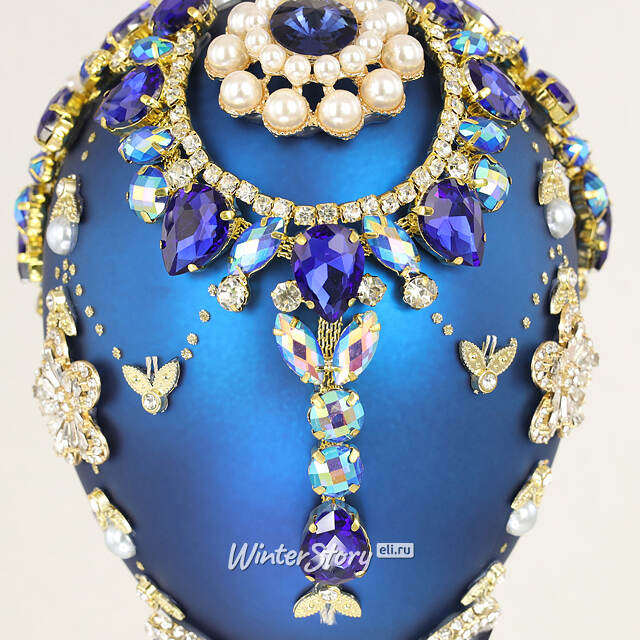 Коллекционная стеклянная елочная игрушка Яйцо Цогия - Bentivoglio Charm 15 см, подвеска Mark Roberts