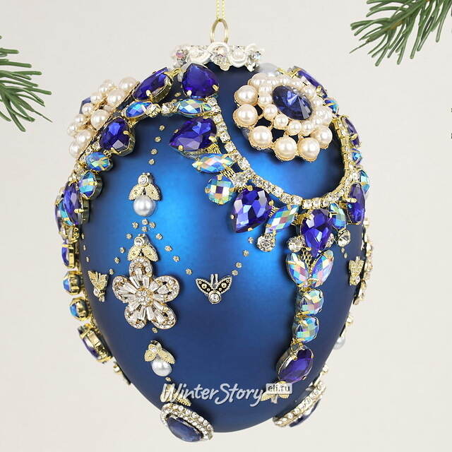 Коллекционная стеклянная елочная игрушка Яйцо Цогия - Bentivoglio Charm 15 см, подвеска Mark Roberts