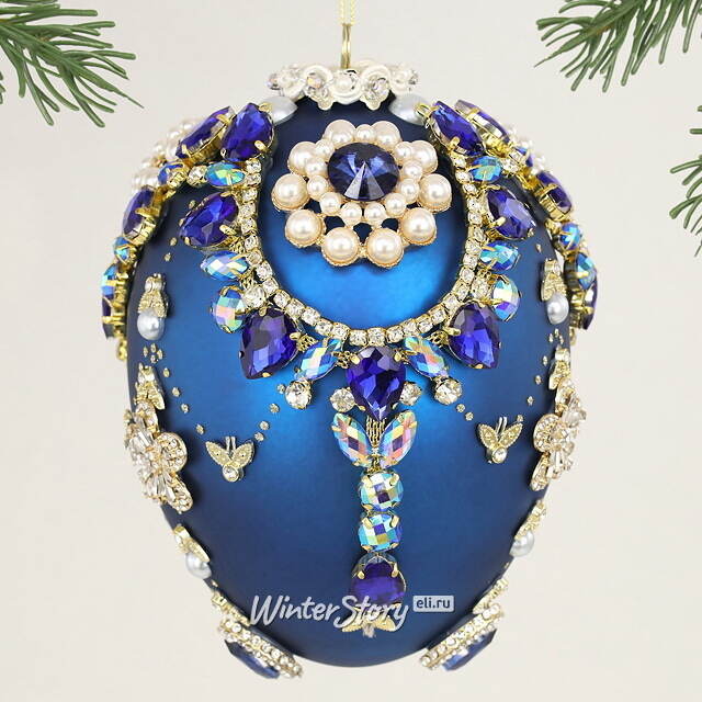 Коллекционная стеклянная елочная игрушка Яйцо Цогия - Bentivoglio Charm 15 см, подвеска Mark Roberts