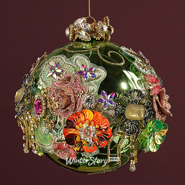 Коллекционный стеклянный елочный шар Ментон - Bentivoglio Charm 13 см Mark Roberts