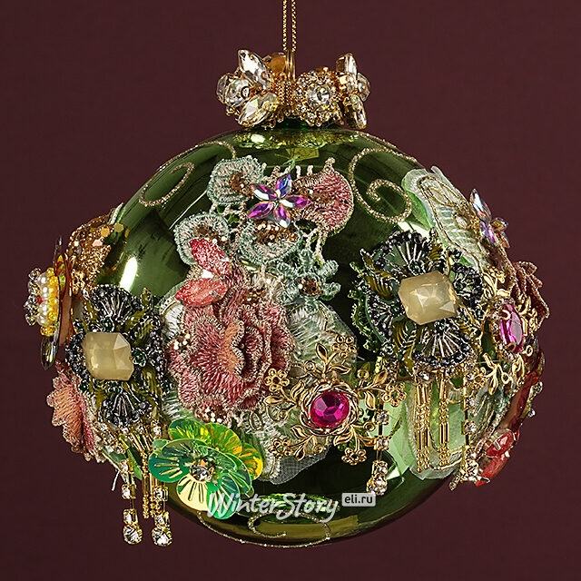 Коллекционный стеклянный елочный шар Ментон - Bentivoglio Charm 13 см Mark Roberts