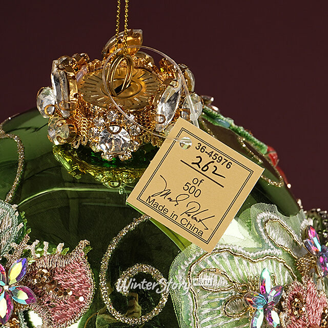 Коллекционный стеклянный елочный шар Ментон - Bentivoglio Charm 13 см Mark Roberts
