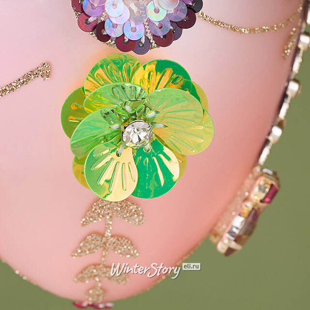 Коллекционная стеклянная елочная игрушка Яйцо - Butterfly Garden 18 см Mark Roberts